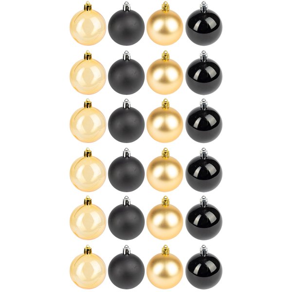 Набор шаров 24шт 6см чёрный+золото SYQA-012273