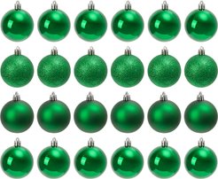 Набор шаров 24шт 6см зеленый (глянец: 12шт, матовые: 6шт, глиттер: 6шт) JNPM25-02-GR