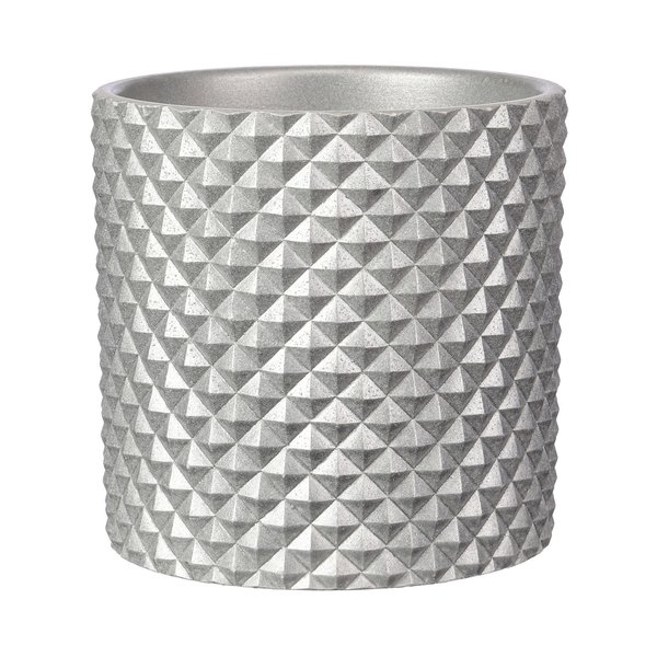 Кашпо керамический Грань серебро цилиндр 1,82л d14,7 h14,9