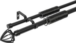 Карниз раздвижной метал.двухрядный 160-300см мат.черный (D22/25)