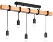 Люстра Ambrella light TR8183/5 BK/LW черный/светлое дерево 5хE27