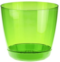 Кашпо пластиковое Орхидея d18см h16см v3л, зеленый, с поддоном