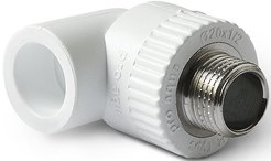 Угольник полипропиленовый комбинированный Pro Aqua d25x3/4" наружная резьба