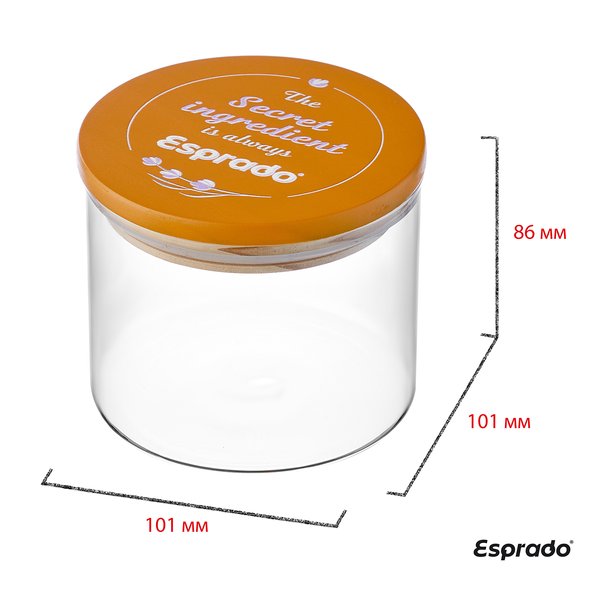 Емкость д/сыпучих продуктов Esprado Hito 500мл стекло, крышка бамбук