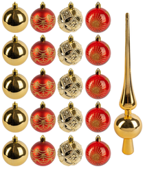 Набор шаров 21шт 8см красный+золото SYQC-0122043