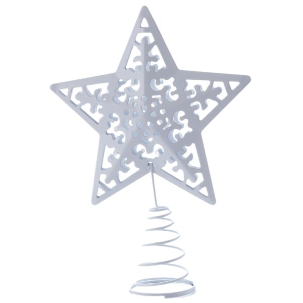 Верхушка елочная Звезда 12х17см, белый, металл, SYTYA-1823024