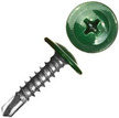 Саморез с прессшайбой со сверлом зеленый RAL 6005 4,2х16 (25шт) №118