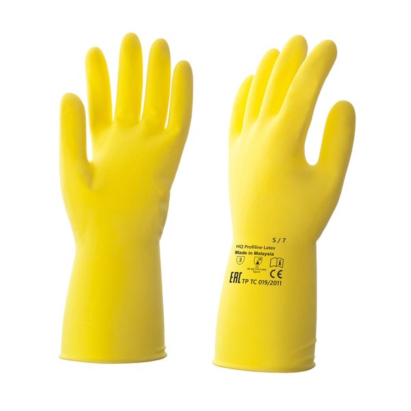 Перчатки латексные HQ Profiline S желтые