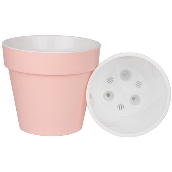 Горшок пластиковый Протея розовый с вкладкой d14,5 h13 v1,4л