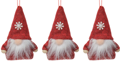 Набор украшений Гномы 3шт 11см, красный, SYXTSE-5625214