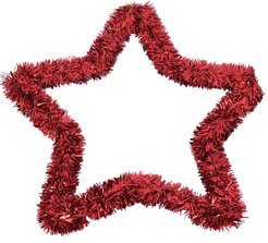 Украшение Звезда из мишуры 38см красный SYLHC-1622250