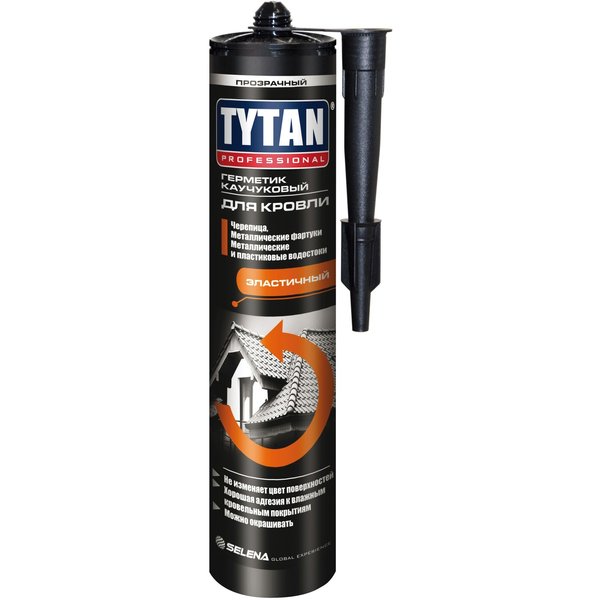 Герметик каучуковый для Кровли TYTAN Professional цвет бесцветный (310мл/408г)