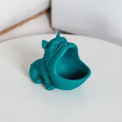 Кашпо декоративное Бульдог мятный 13х19х12см, гипс