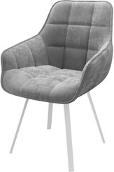 Стул кухонный Mamadoma Romeo b22 46х43х87см велюр/металл, серый/белый, поворотный