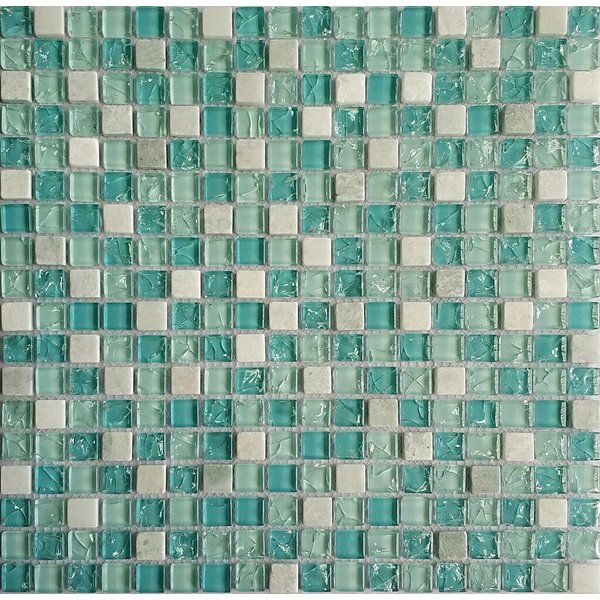 Мозаика Tessare 30,5х30,5х0,6см стекло-мрамор микс серо-зеленый шт(KS36)
