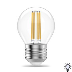 Лампа Gauss Filament Elementary Шар 10W 670lm 4100К Е27 LED 1/10/100