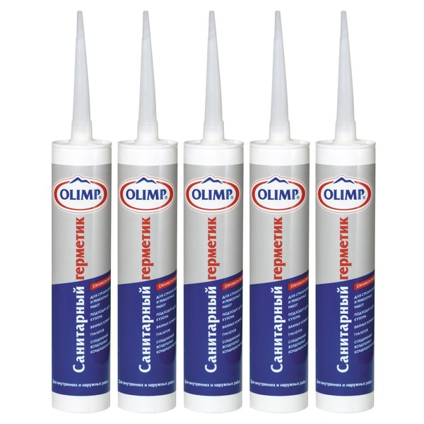 Герметик силиконовый санитарный ОЛИМП белый (290мл/342г)