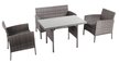 Набор садовой мебели Ванкувер (стол+2 кресла+диван), сталь/иск.ротанг, серо-бежевый, JG04-0337D