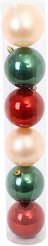 Набор шаров 6шт 8см, перламутр, красный+шампань+зеленый, SYQB-0125107