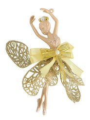 Украшение подвесное Балерина 3Д эксклюзив золото глиттер 130х130х150мм