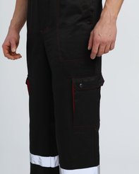 Костюм летний Титан СОП с капюшоном муж с п/к (черный+красный) р.52-54/182-188