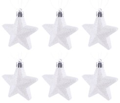Набор украшений Звезды 6шт 8см, белый, SYQC-0123099