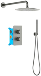Комплект душевой системы скрытого монтажа AQUATEK Европа AQ1376BGM Set 3 в 1, оружейная сталь