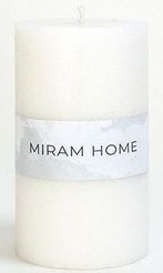 Свеча формовая Miram Home Ribbed 6х15см белый