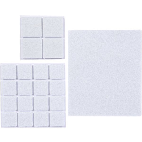 Накладки для мебели защитные Vortex фетр (22х22мм, 30х30мм, 110х130мм) белые