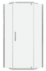 Ограждение душевое Niagara Eco NG-1009-14D (90х90х190) трапеция,распашное,хром,стекло прозрачное