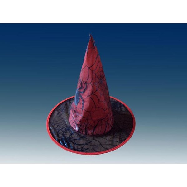 Шляпа карнавальная Ведьма р-р 59,5 красная