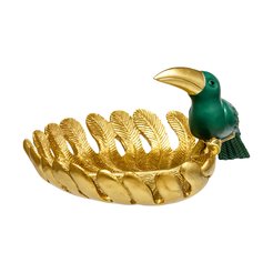 Подставка-блюдо Попугай 21х16,5х25 золотой