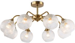 Люстра на штанге TR3090/8 CP/CL медь/прозрачный E27/8 max 60W D710х320