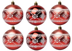 Набор шаров 6шт 8см красный SYQB-012112