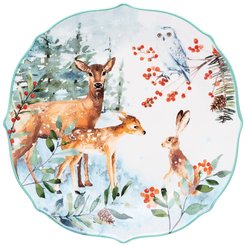 Тарелка обеденная Lefard Лесная сказка Олени, заяц 26,5см фарфор