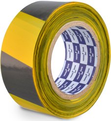 Лента сигнальная чёрно-желтая 50ммх200м неклейкая
