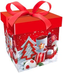 Коробка подарочная 22х22х22см (2 дизайна) SYLPDC-4324011