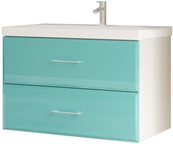 Тумба Микс 70П,стекло,Бирюзовый