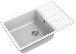 Мойка для кухни врезная Granfest GF-V780L 78х50см глубина чаши 20см, мрамор, иней