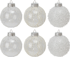 Набор шаров 6шт 8см, прозрачный, ручная роспись, SYQB-0125283