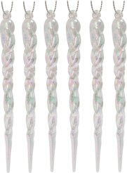 Набор украшений Сосульки 6шт 12х1,5см радужный, SYYKLC-1924242