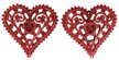 Набор украшений сердца 2шт 9см красный SYLKGJC-482101