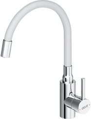 Смеситель для кухни DORFF Logic D3007633 с гибким изливом, белый