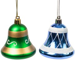 Украшение подвесное Колокольчики синий и зеленый 15X16X6см 2шт 79310