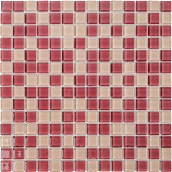 Мозаика Tessare 30,5х30,5х0,4см стекло бордовый, белый (HSVG4622)