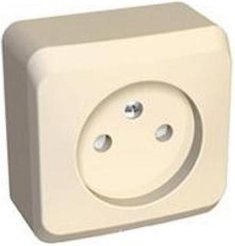 Розетка накладная Schneider Electric Этюд PA16-002K без заземления с з/ш цвет кремовый