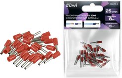 Наконечник-гильза duwi Е1008 1мм² с изолированным фланцем 25шт