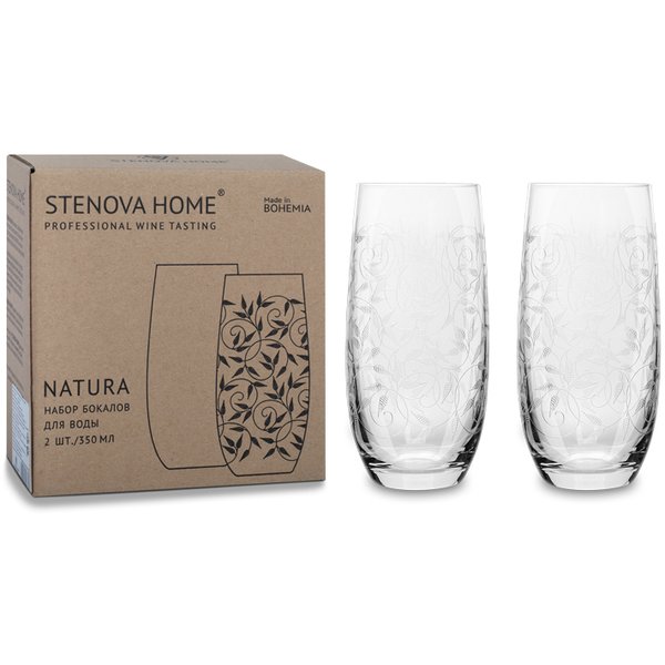 Набор стаканов д/воды Stenova home Natura 350мл 2шт высокие, стекло