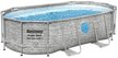 Бассейн каркасный овальный Power Steel Камень 427х250х100см, 7250л, 56714