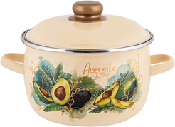 Кастрюля Appetite Avocado 5,5л эмаль, крышка эмаль, индукция